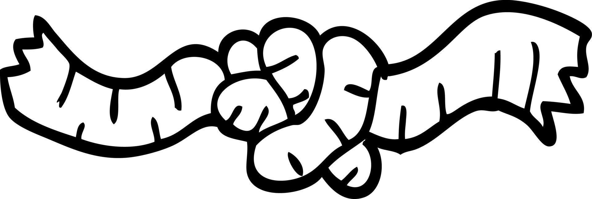 line drawing cartoon rope knot vector