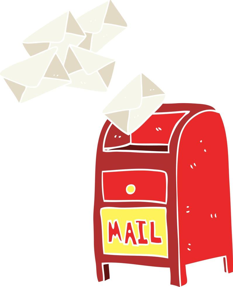 flat color illustration of a cartoon mail box vector