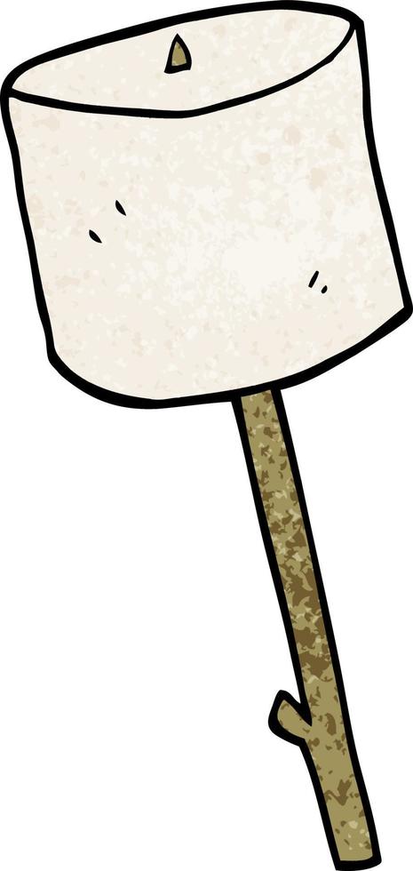 cartoon doodle marshmallow on stick vector