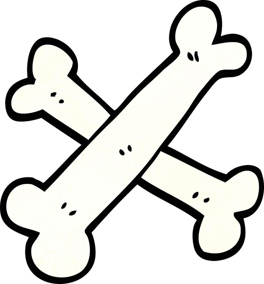 cartoon doodle crossed bones vector