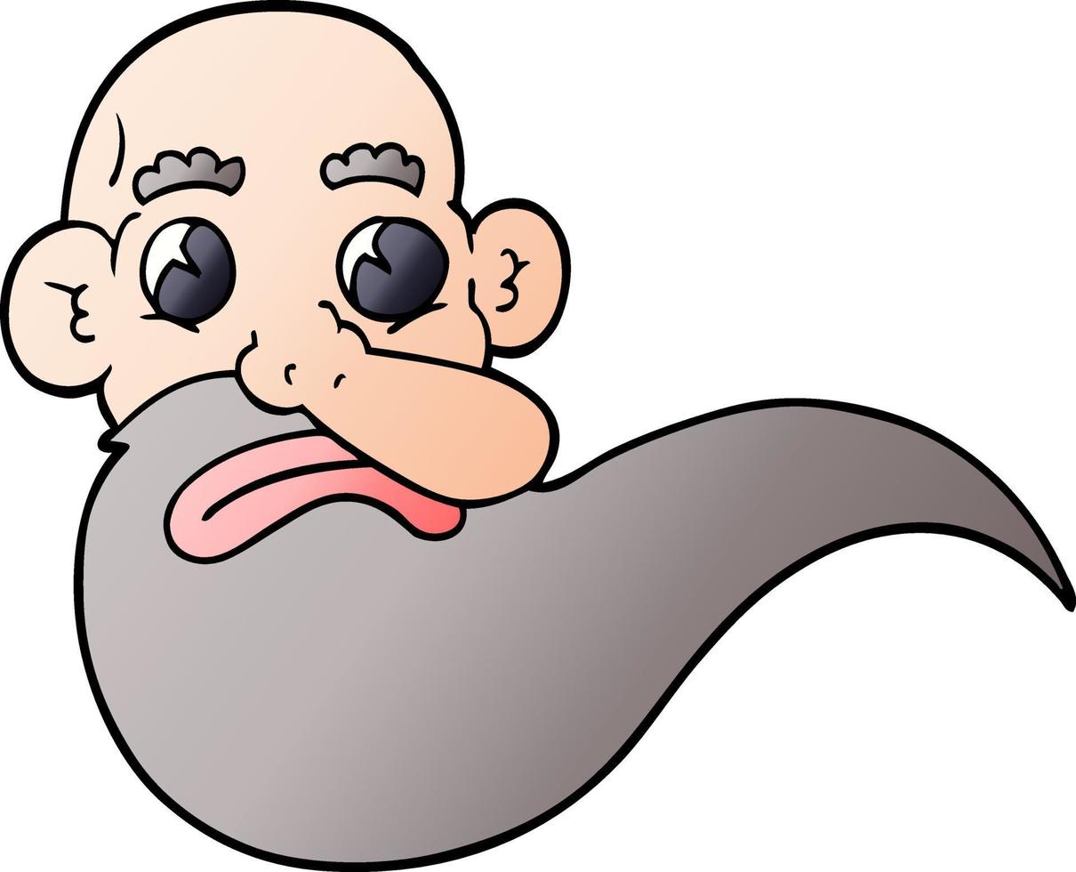 cartoon doodle grumpy old man vector