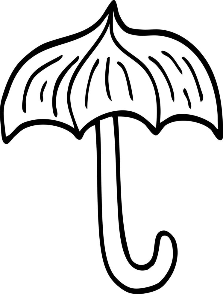 line drawing cartoon open umbrella vector