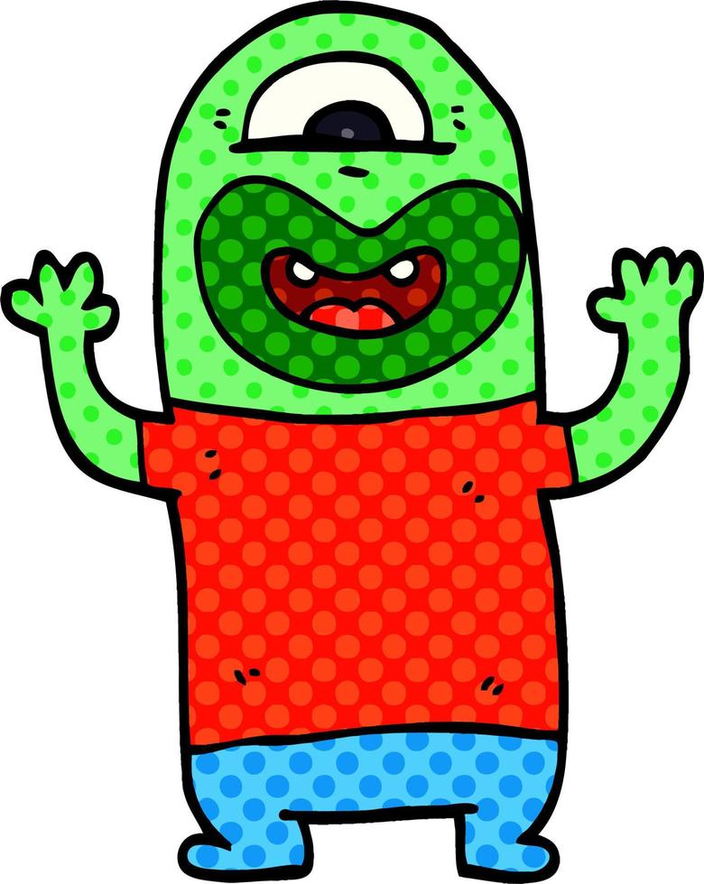 cartoon doodle alien monster vector