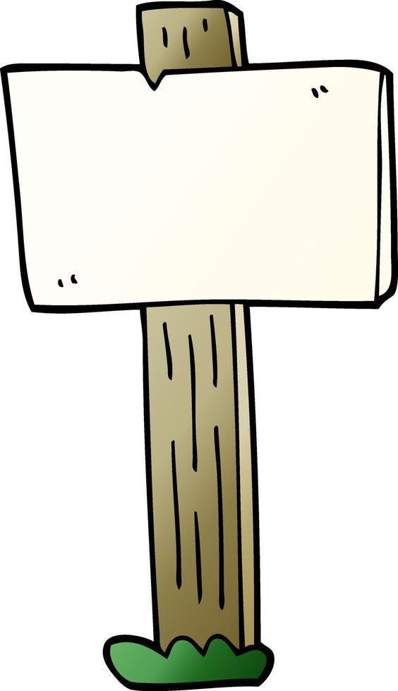 cartoon doodle sign post vector
