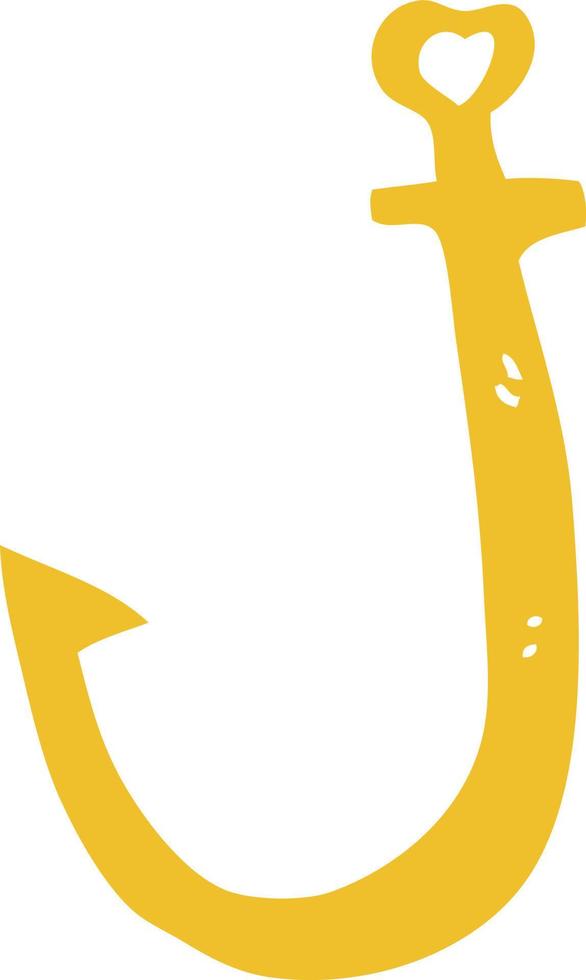 flat color illustration of a cartoon hook vector