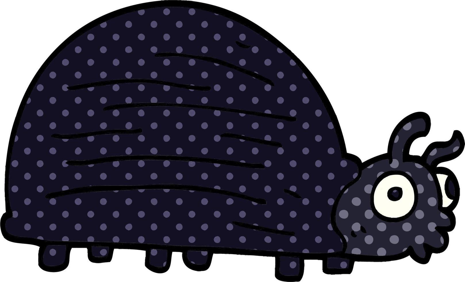 cartoon doodle huge beetle vector