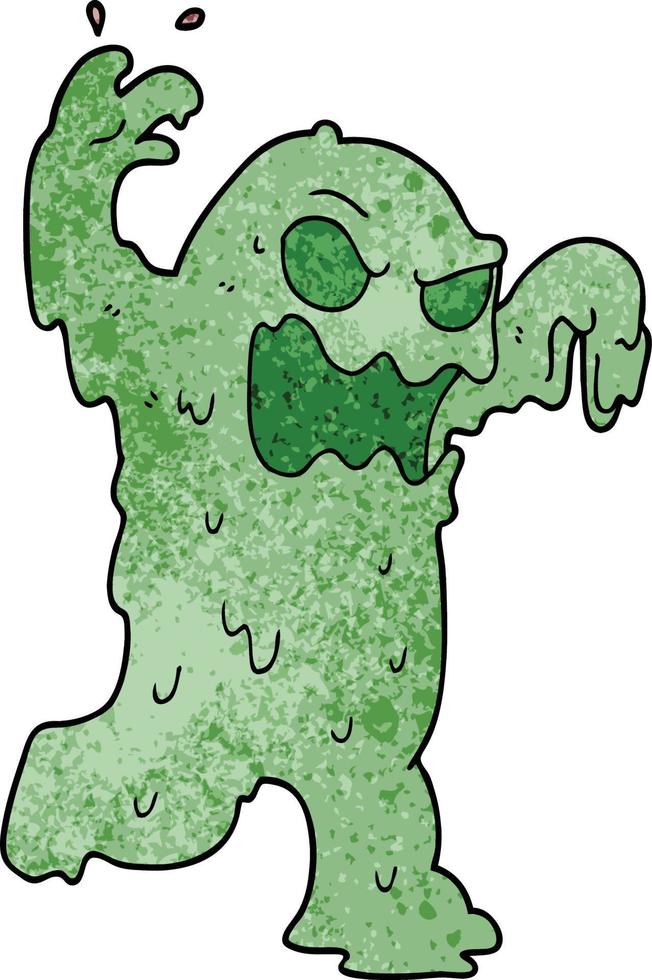 cartoon doodle slime monster vector
