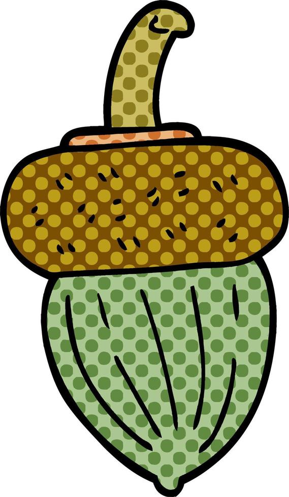 cartoon doodle acorn vector