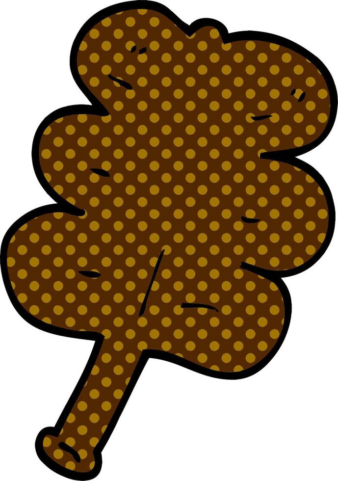 cartoon doodle autumnal leaf vector