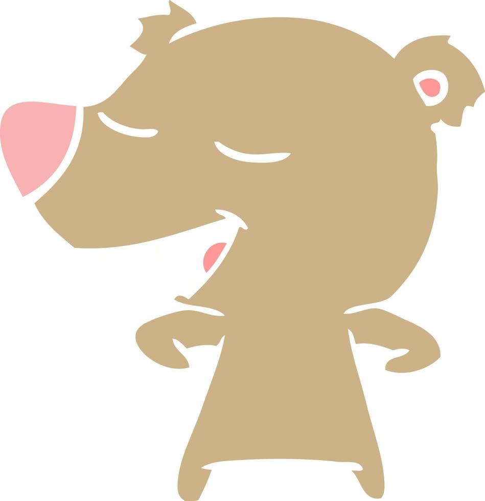 flat color style cartoon bear vector