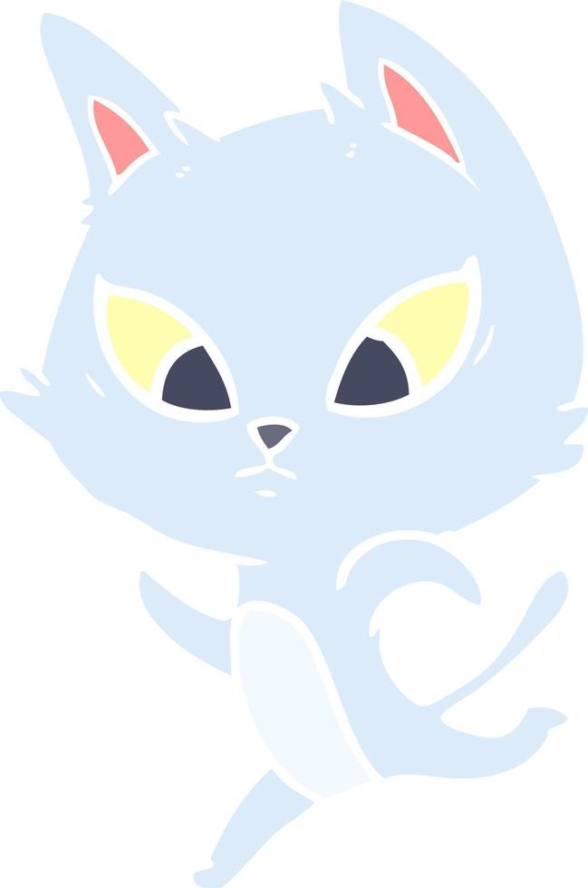 gato de dibujos animados de estilo de color plano confundido vector