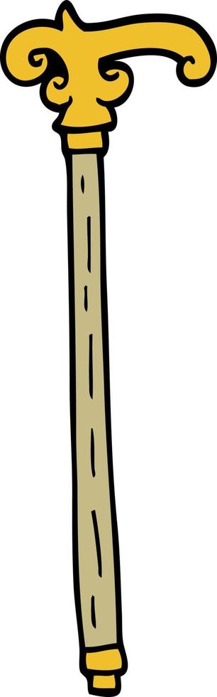 cartoon doodle fancy walking stick vector