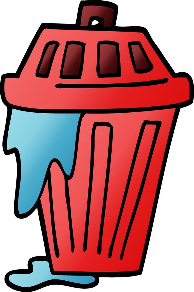 cartoon doodle waste bin vector