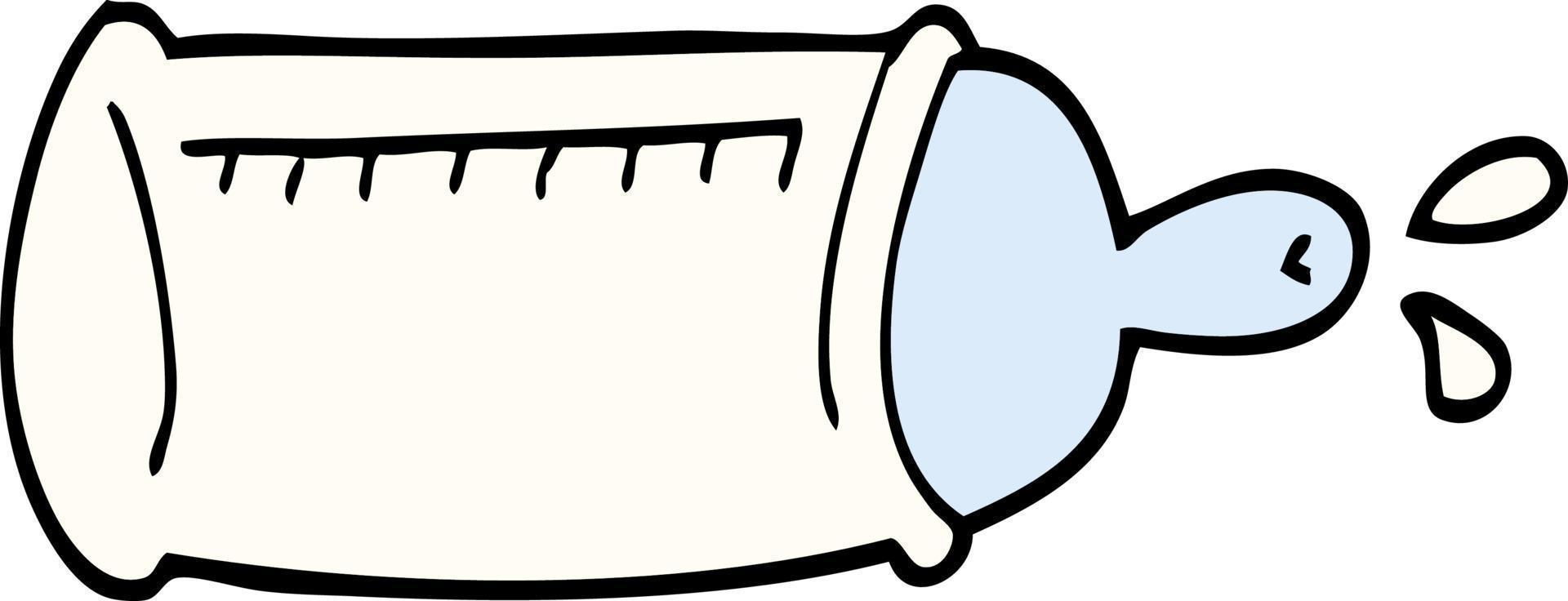 cartoon doodle baby bottle vector