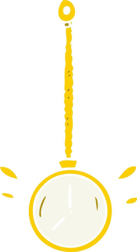 flat color style cartoon swinging gold hypnotist watch vector