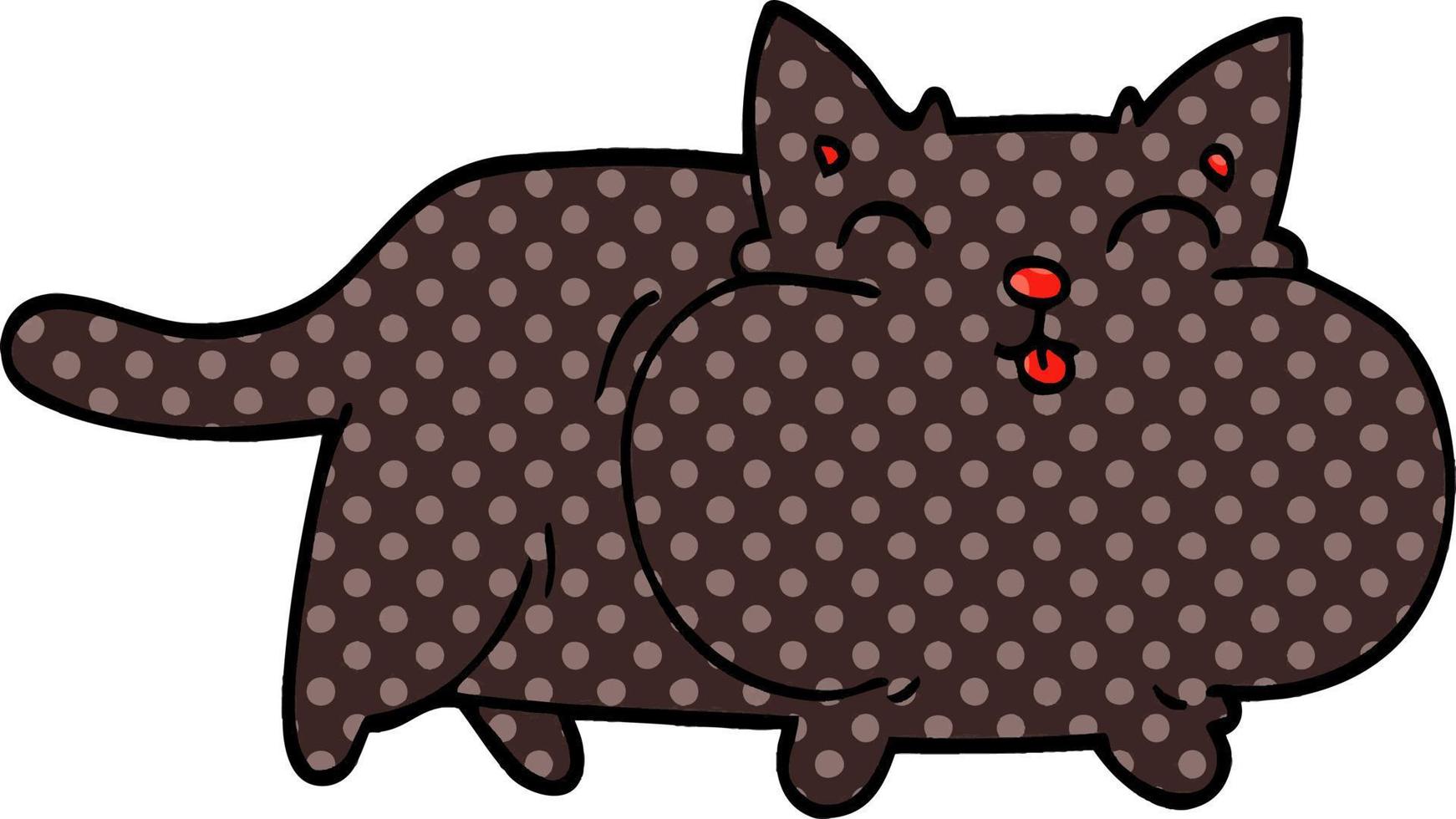 cartoon doodle fat cat vector