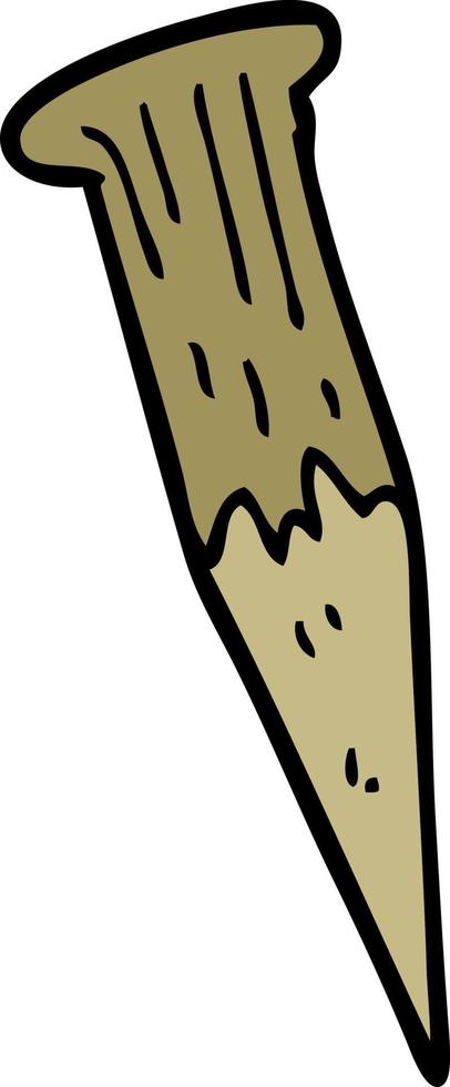 cartoon doodle wooden stake vector