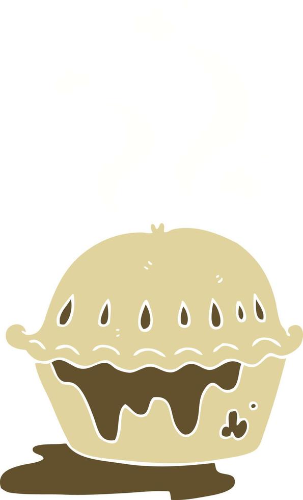 flat color illustration of a cartoon hot pie vector