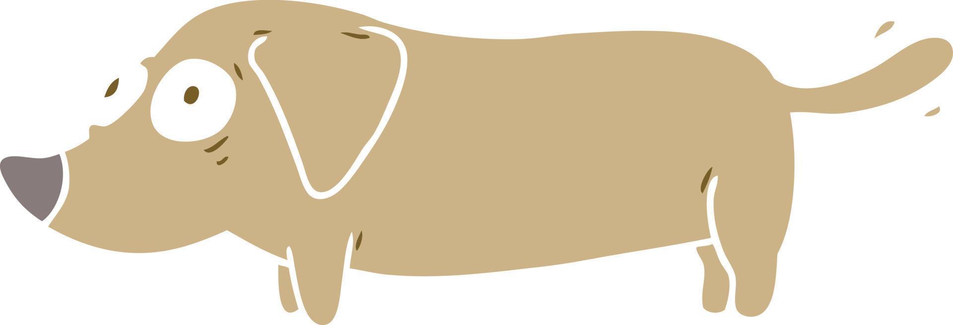 flat color style cartoon little dog vector