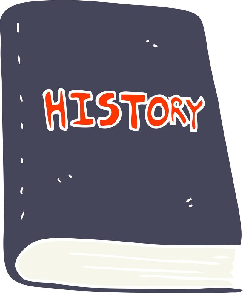 flat color illustration of a cartoon history book vector