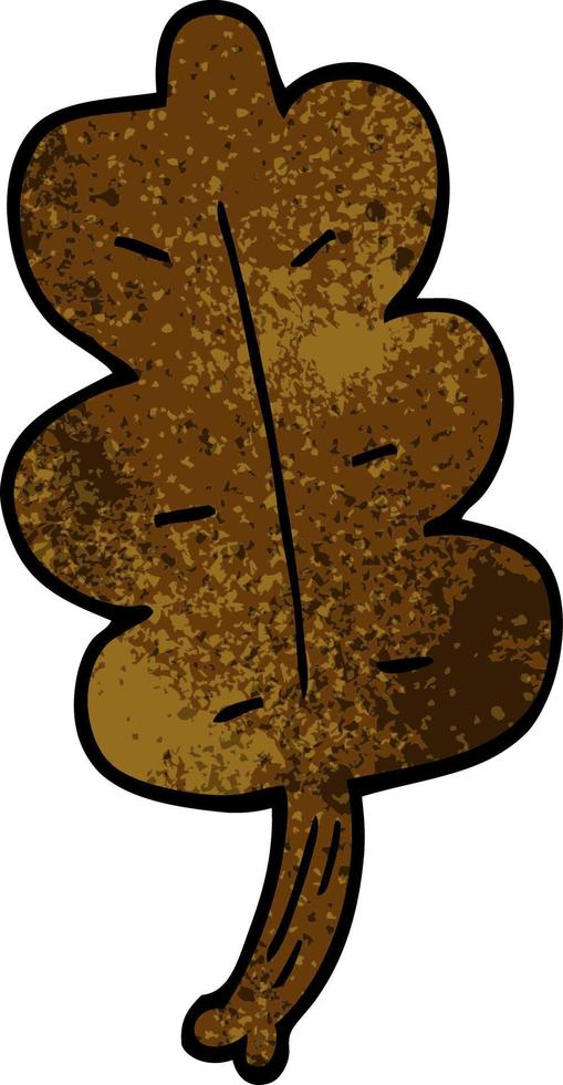 cartoon doodle autumnal leaf vector