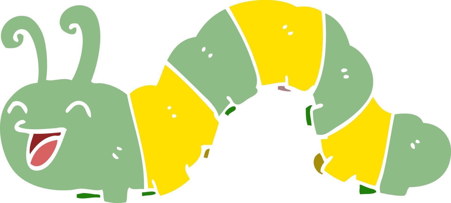 cartoon doodle laughing caterpillar vector