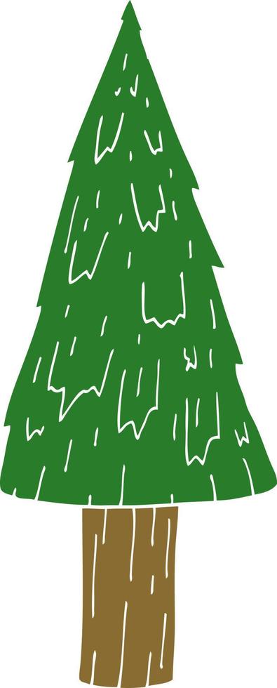 caricatura, garabato, árbol de navidad vector