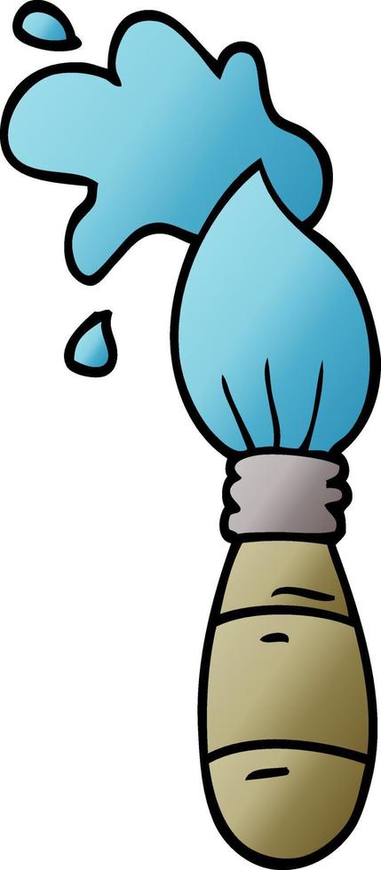 cartoon doodle paint brush vector