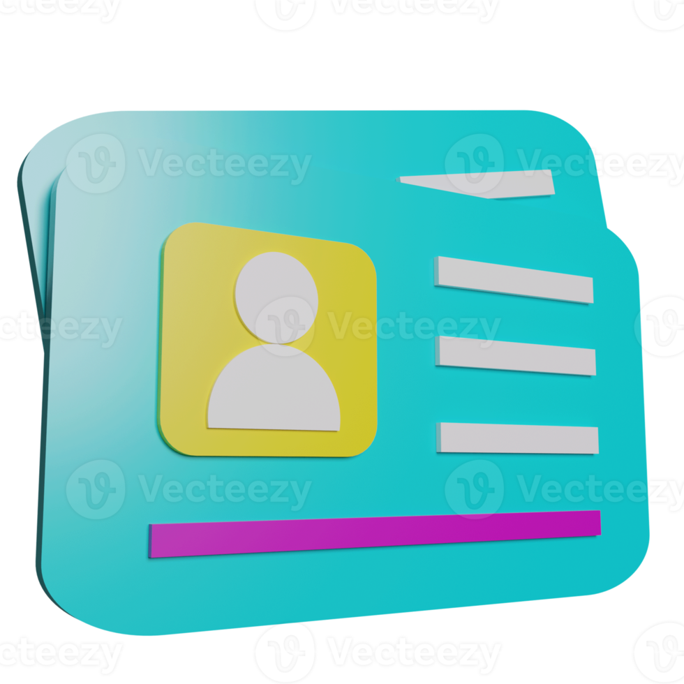 illustration 3d de carte de visite png