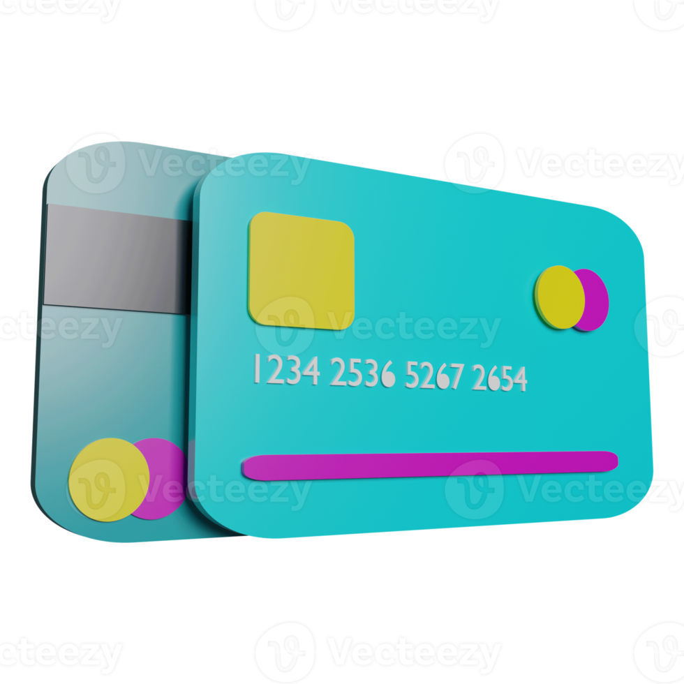 illustration 3d de carte de crédit png