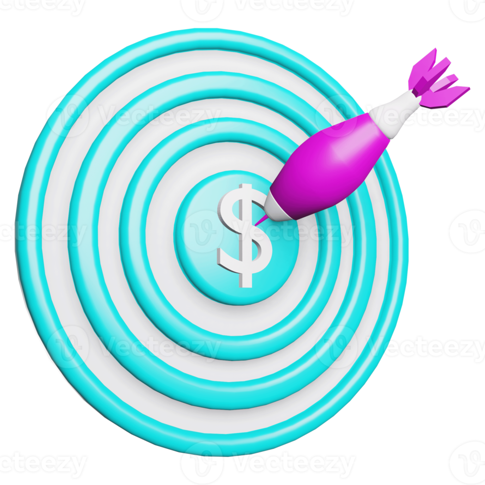 3d rendering icon of business target illustration png