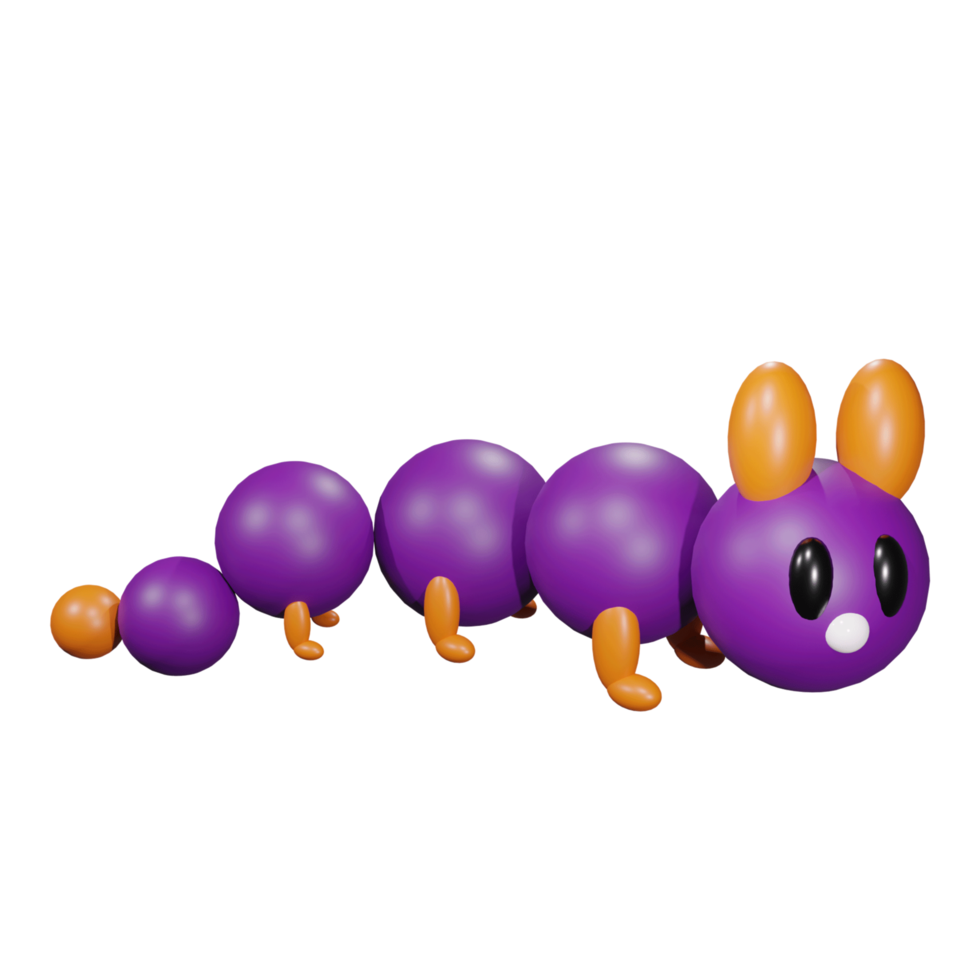 3D-Wurm-Symbol-Halloween-Illustration png