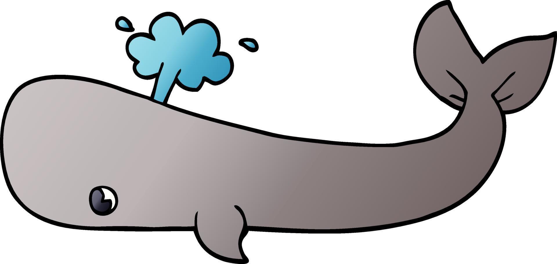 cartoon doodle whale vector
