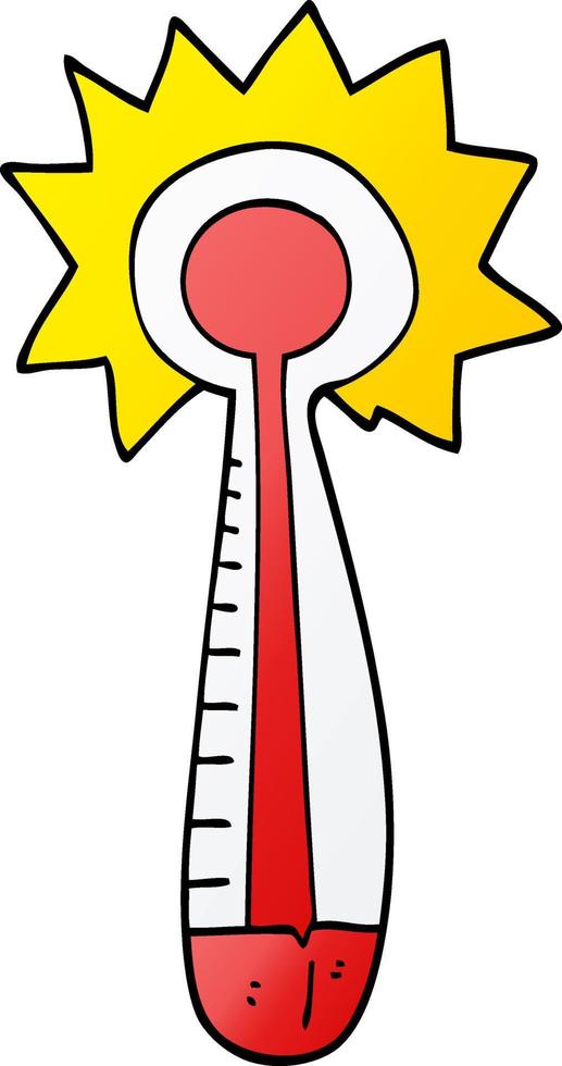 cartoon doodle hot thermometer vector