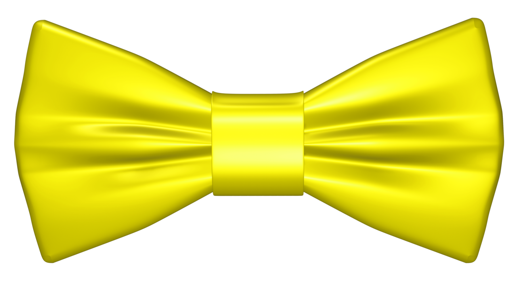 Realistic 3D Yellow bow tie cutout png