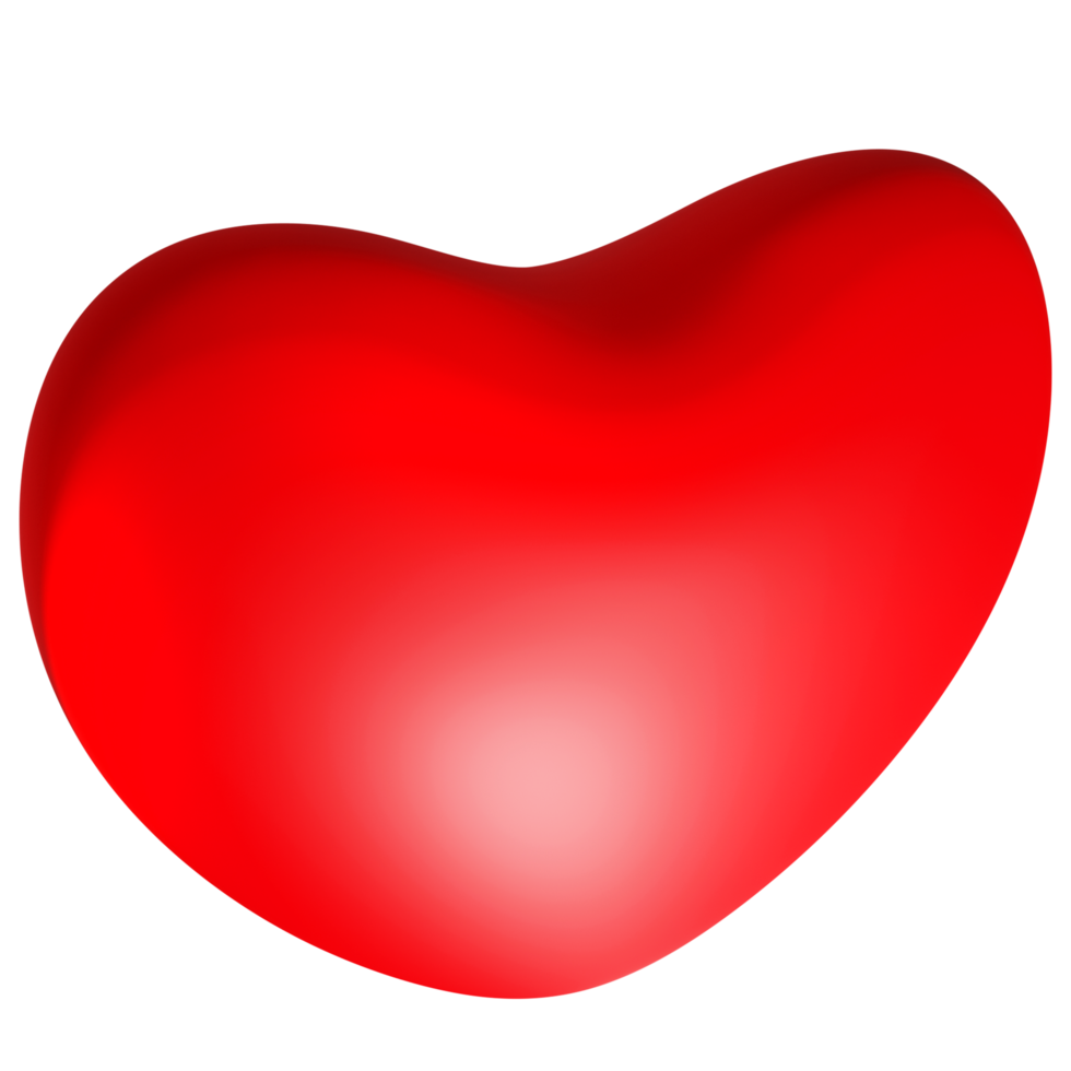 cuore 3d volumetrico rosso realistico. ritagliare png