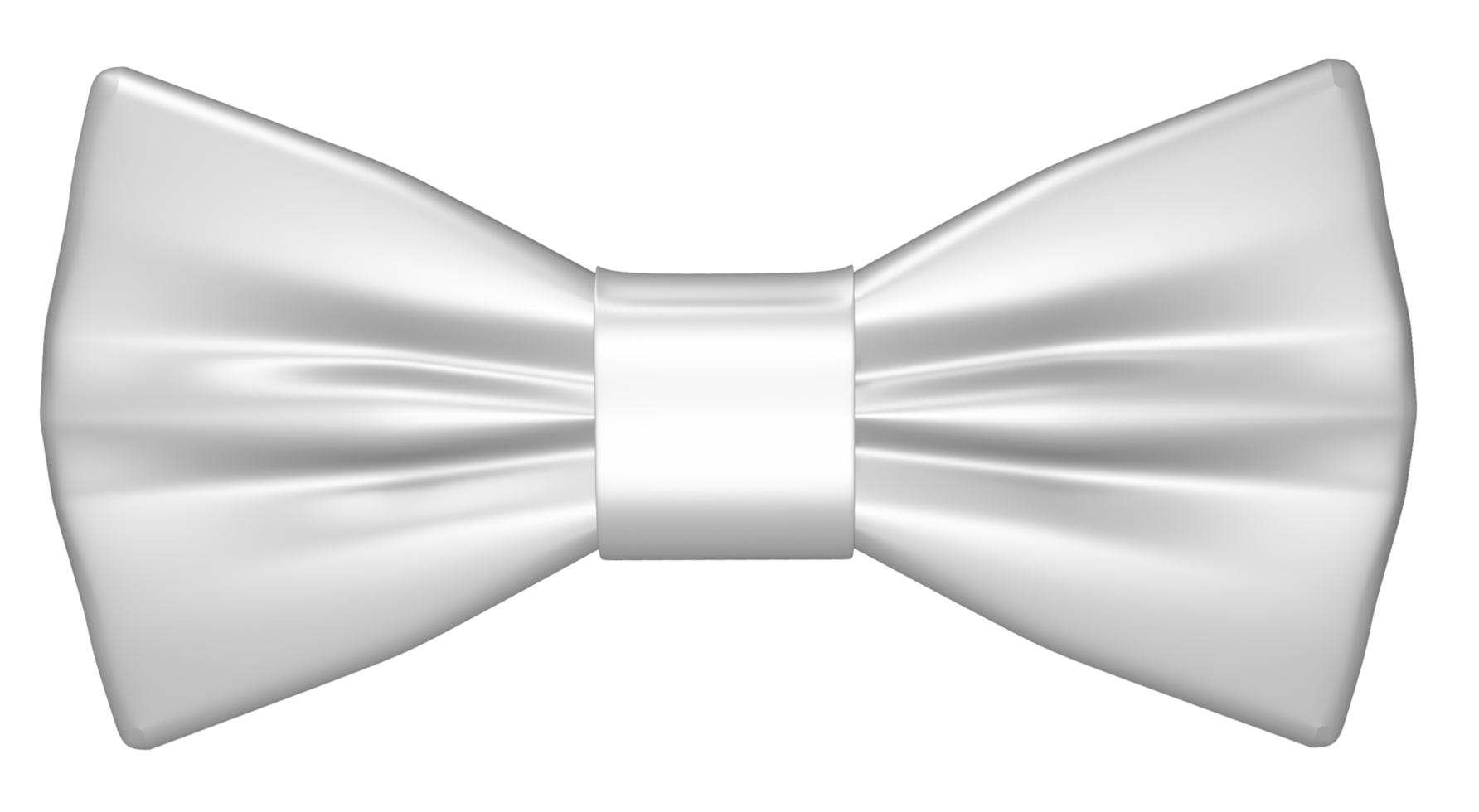 Realistic 3D White bow tie cutout png