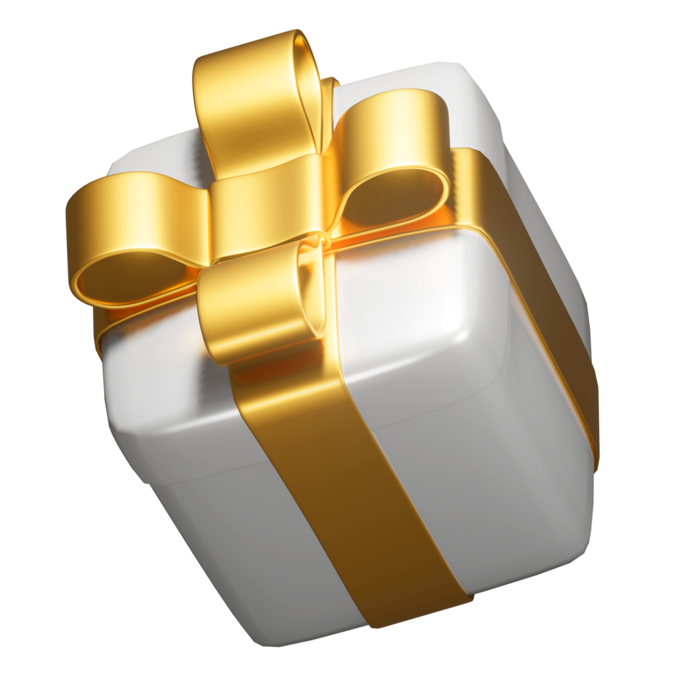 recorte de caja de regalo 3d realista png