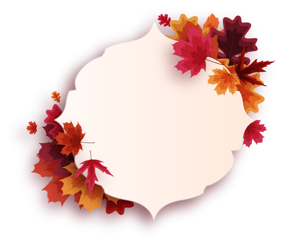 Autumn Frame with Falling Leaves png