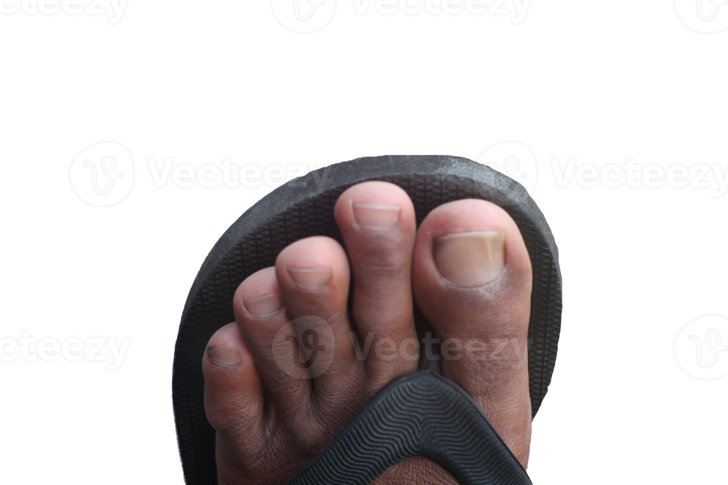 photo of feet wearing black sandals on blank background png