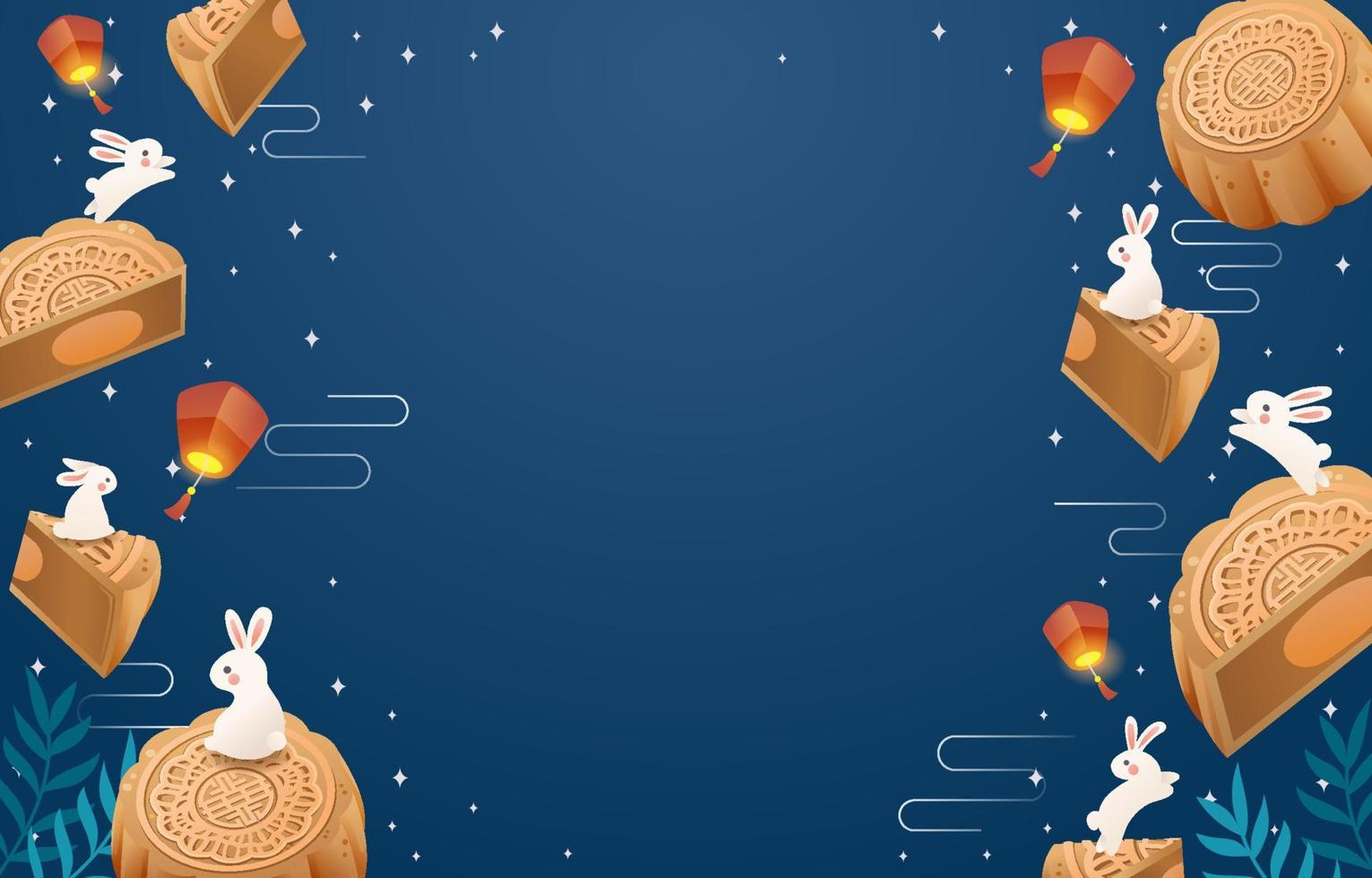 Mid Autumn Background With Moon Cake vector