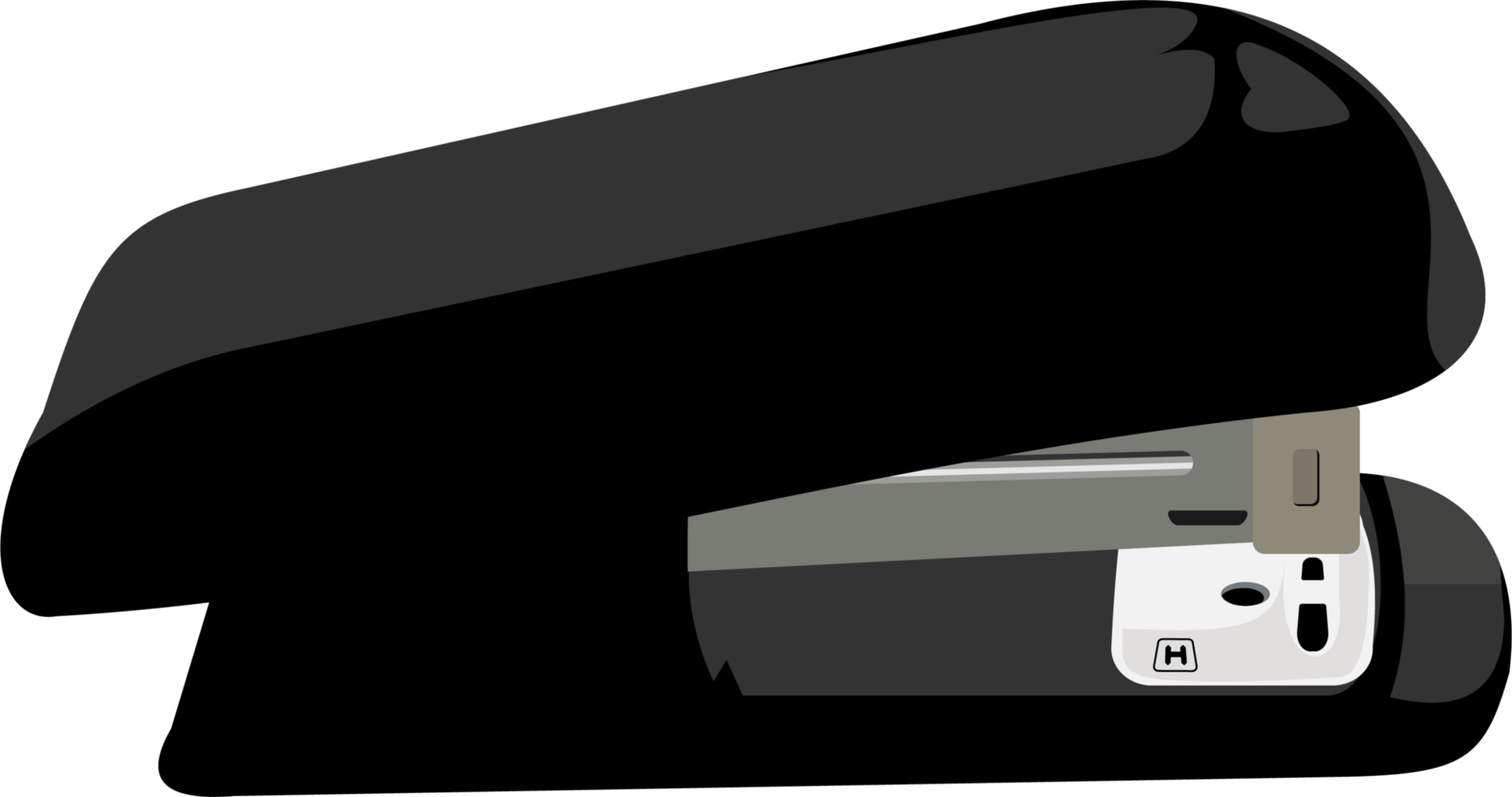 Black stapler for stapling papers within the accessories of office and school supplies png