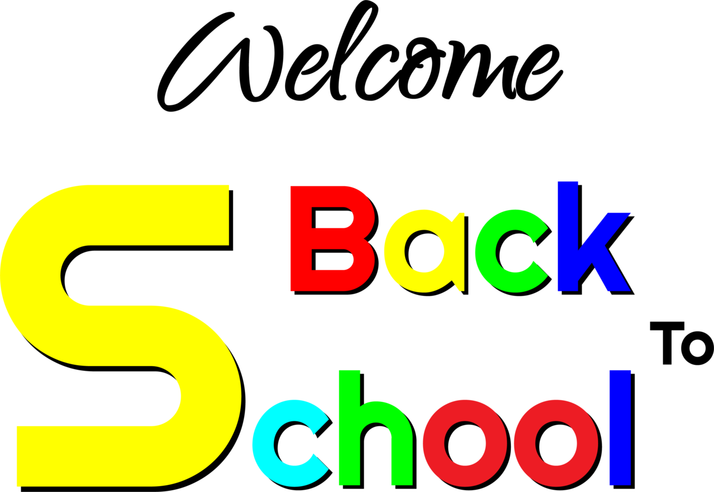 Multi-colored sentence Back To School 2 png