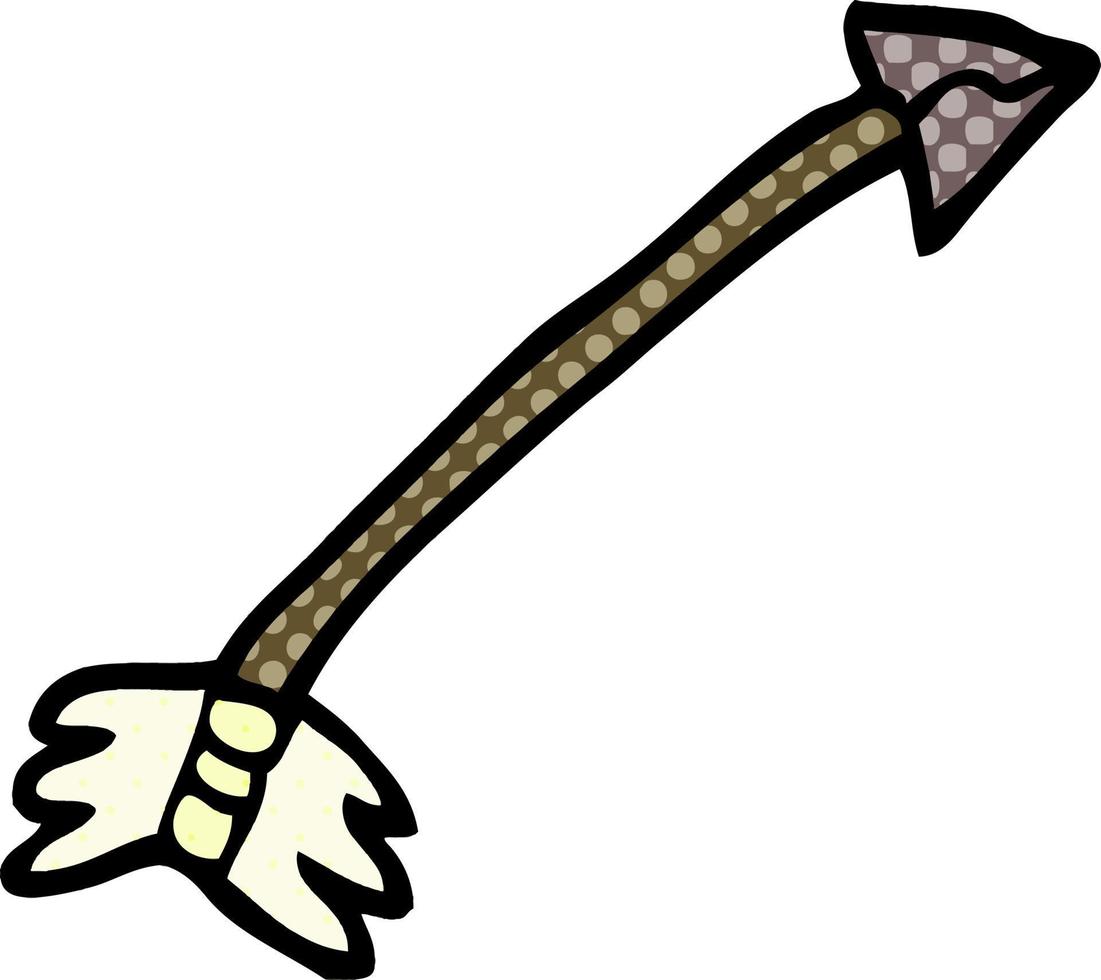 cartoon doodle flying arrow vector