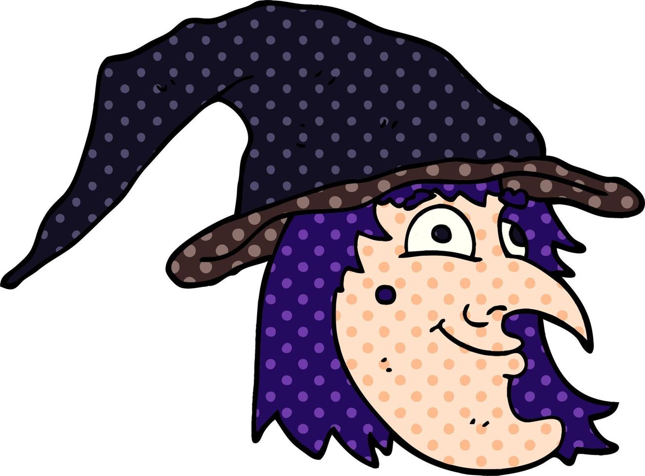 cartoon doodle happy witch vector