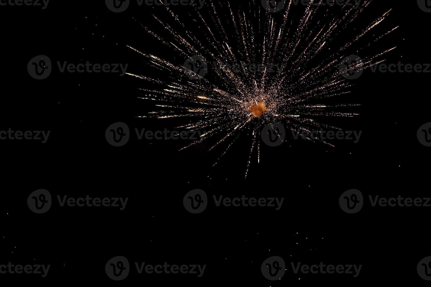 festive Fireworks on dark sky. photo