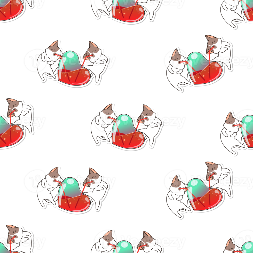 seamless pattern of cat cartoon png