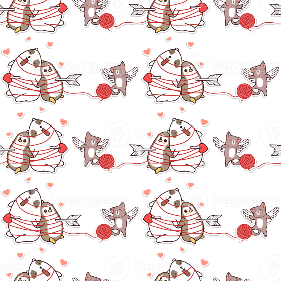 cat cartoon seamless pattern png