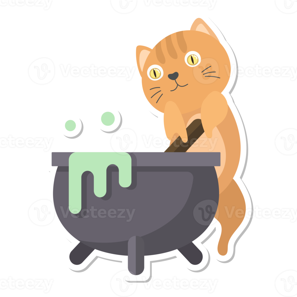 cat cartoon in Halloween png