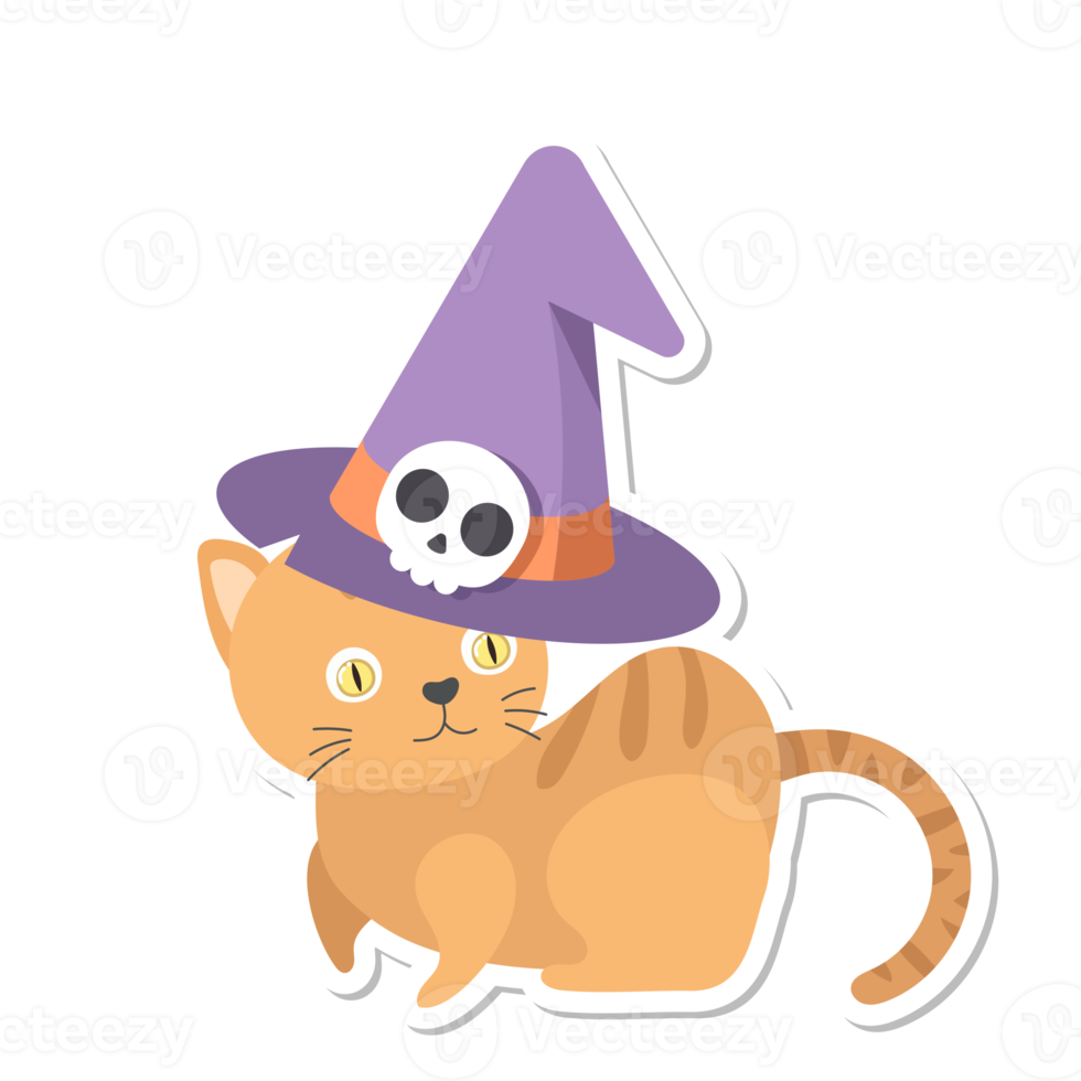 desenho de gato no halloween png